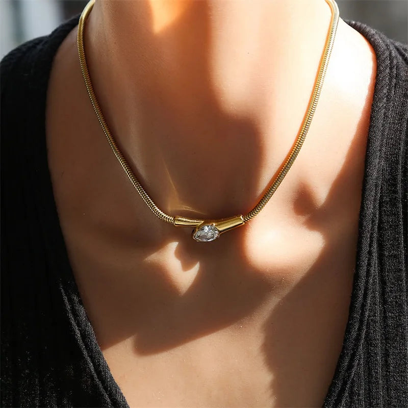 Snakehead Zircon Necklace