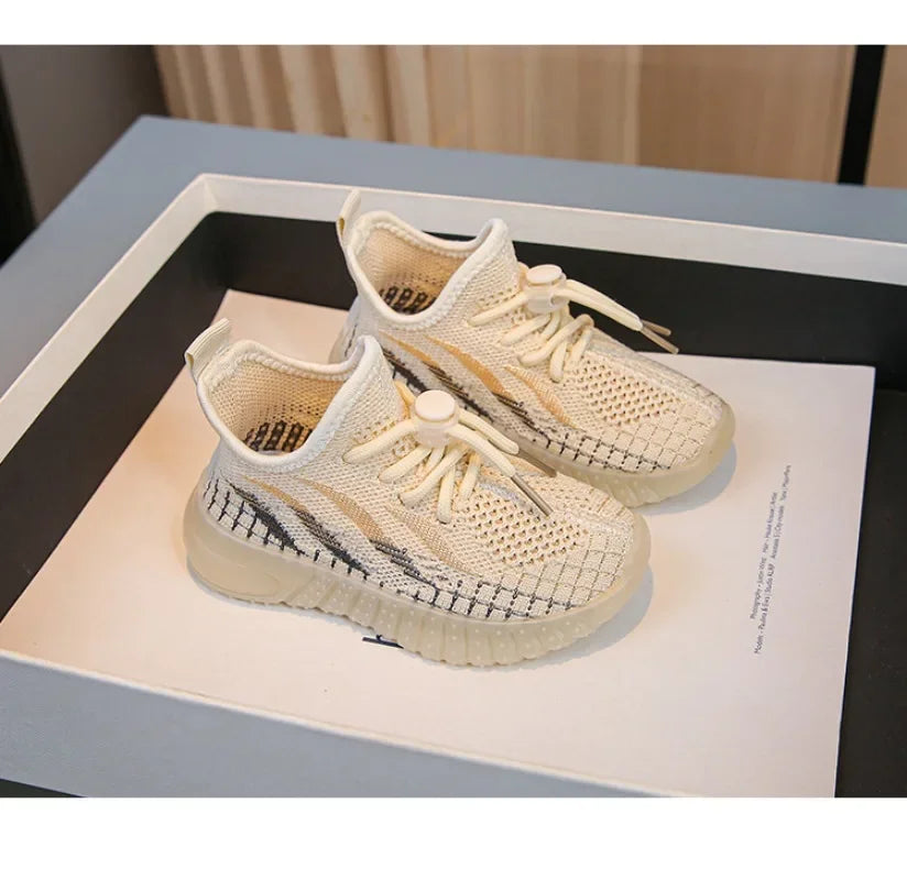 Kids Lightweight Woven Sneakers – Non-Slip Outdoor Mesh Shoes