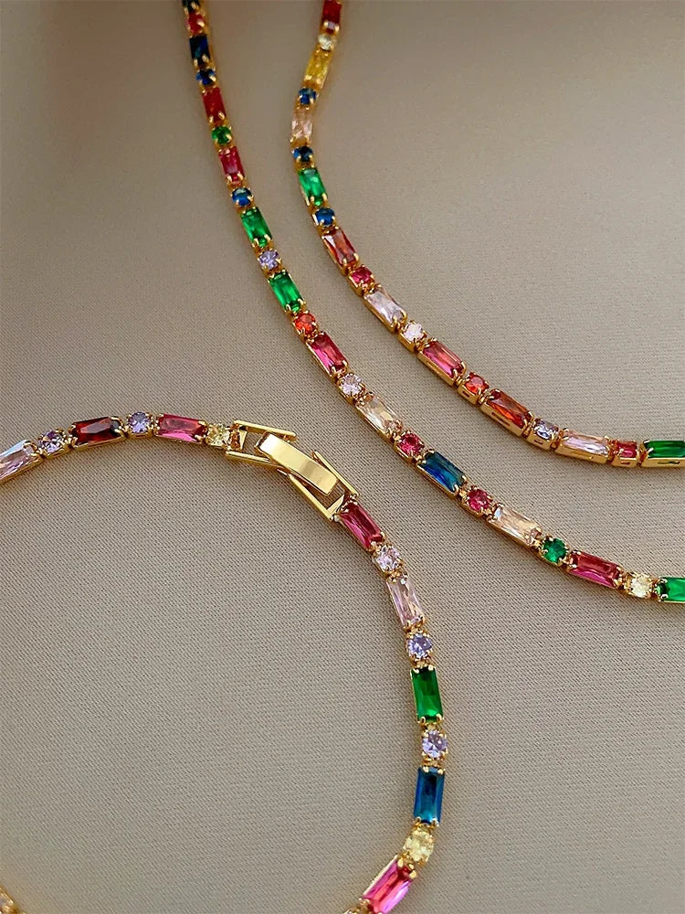 Colorful Zircon Sets Necklace