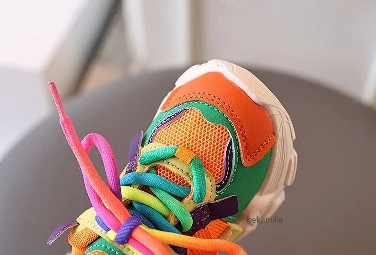 Kids Colorful Mesh Sneakers – Breathable All-Season Sport Shoes