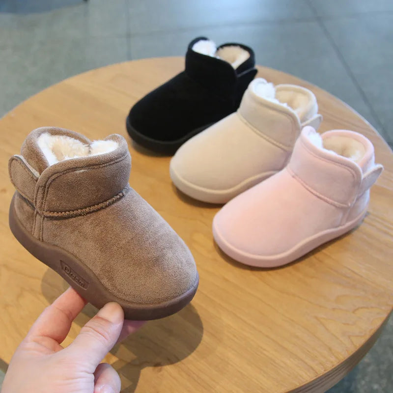 Kids 2025 Winter Snow Boots – Plush Warm Toddler Shoes (Size 15–24)