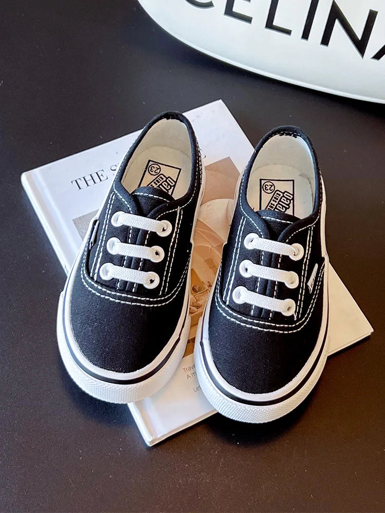 Kids Spring/Autumn Canvas Sneakers – Colorful Soft-Soled Shoes