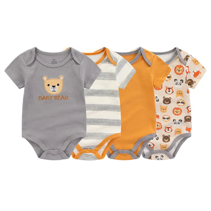 Baby Boys & Girls Cotton Onesies (4PCS)