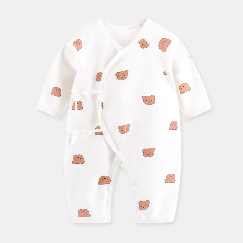 Baby Bear Cotton Romper – Long Sleeve (0–12M)