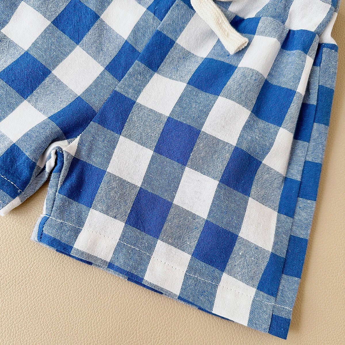 2PCS Baby Boys Girls Clothes Set T-shirt & Checkered Shorts 0-3Y