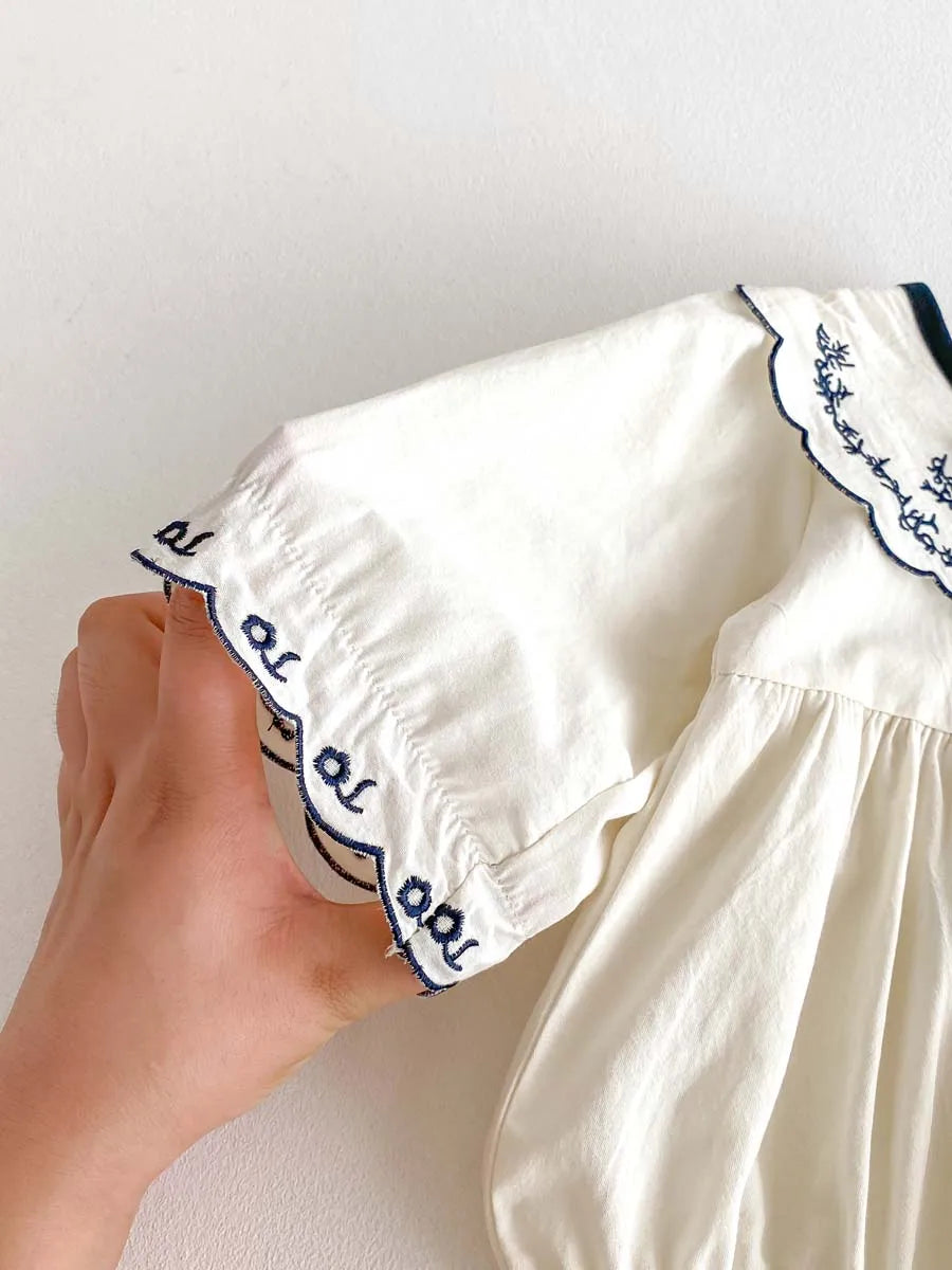 Newborn Long Sleeve Lapel Romper