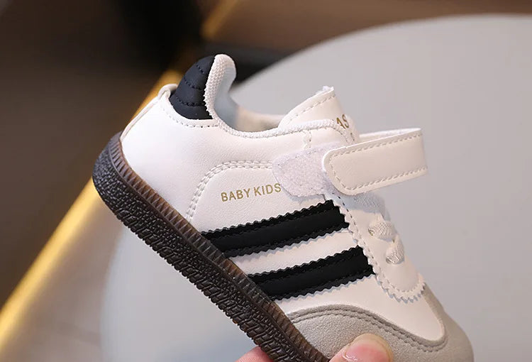 Kids’ PU Leather Sneakers – Soft-Soled Sport Shoes