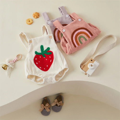 0–18M Baby Girl Summer Jumpsuit, Cute Embroidered Romper