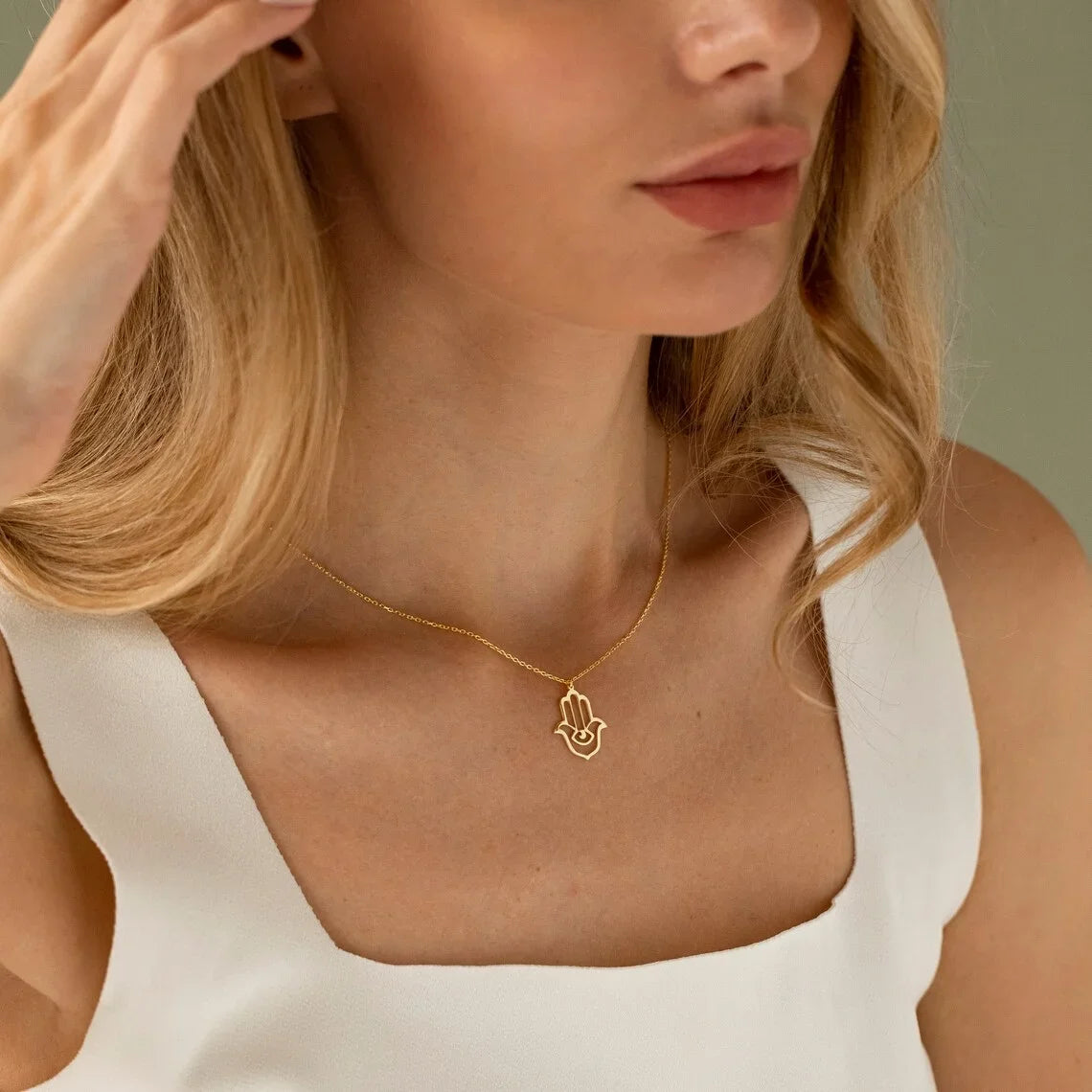Stainless Steel Fashion Hamza Necklace Hamsa