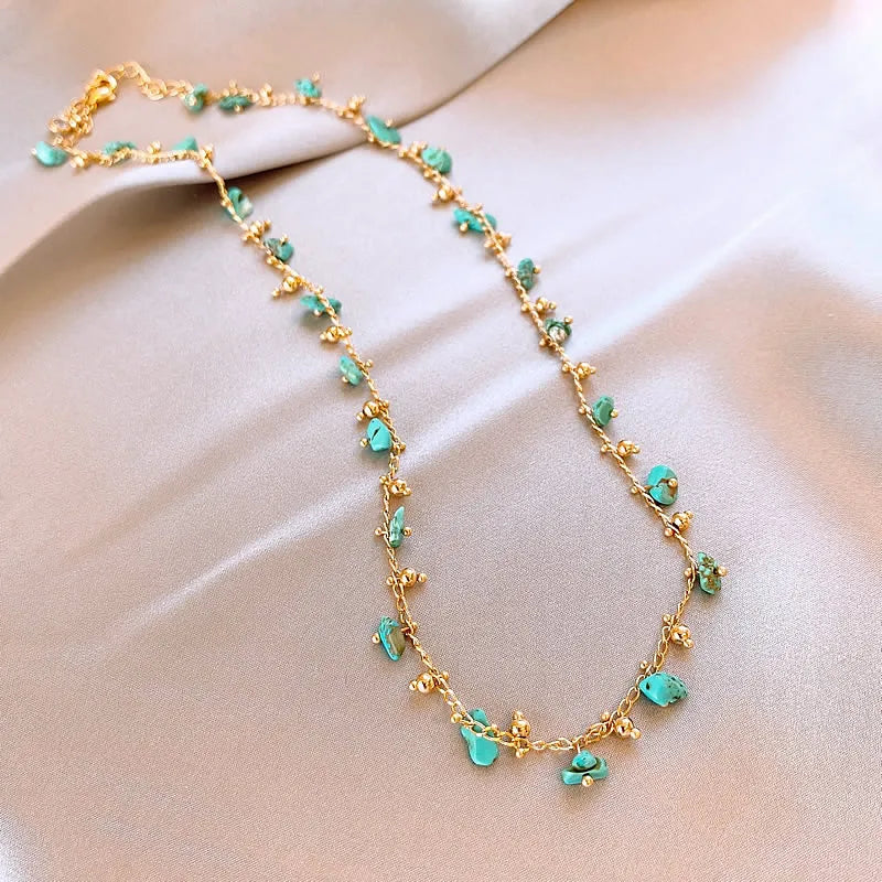 Natural Irregular Green Stone Pendant