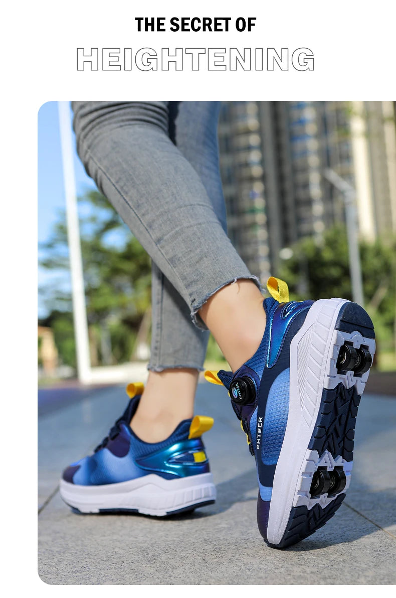 Kids Two-Wheel Roller Skates – Detachable Walking Shoes
