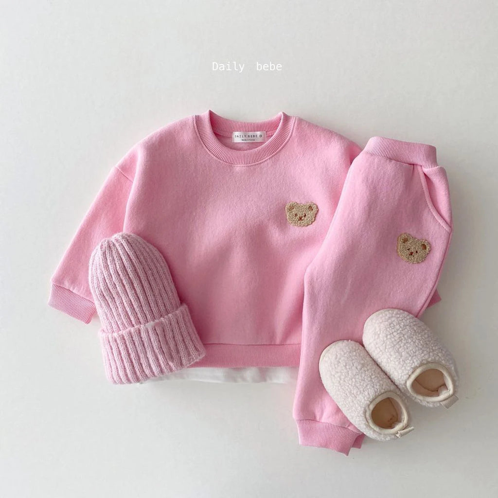 Baby Girl Winter Velvet 2PCS Set – Pullover & Pants