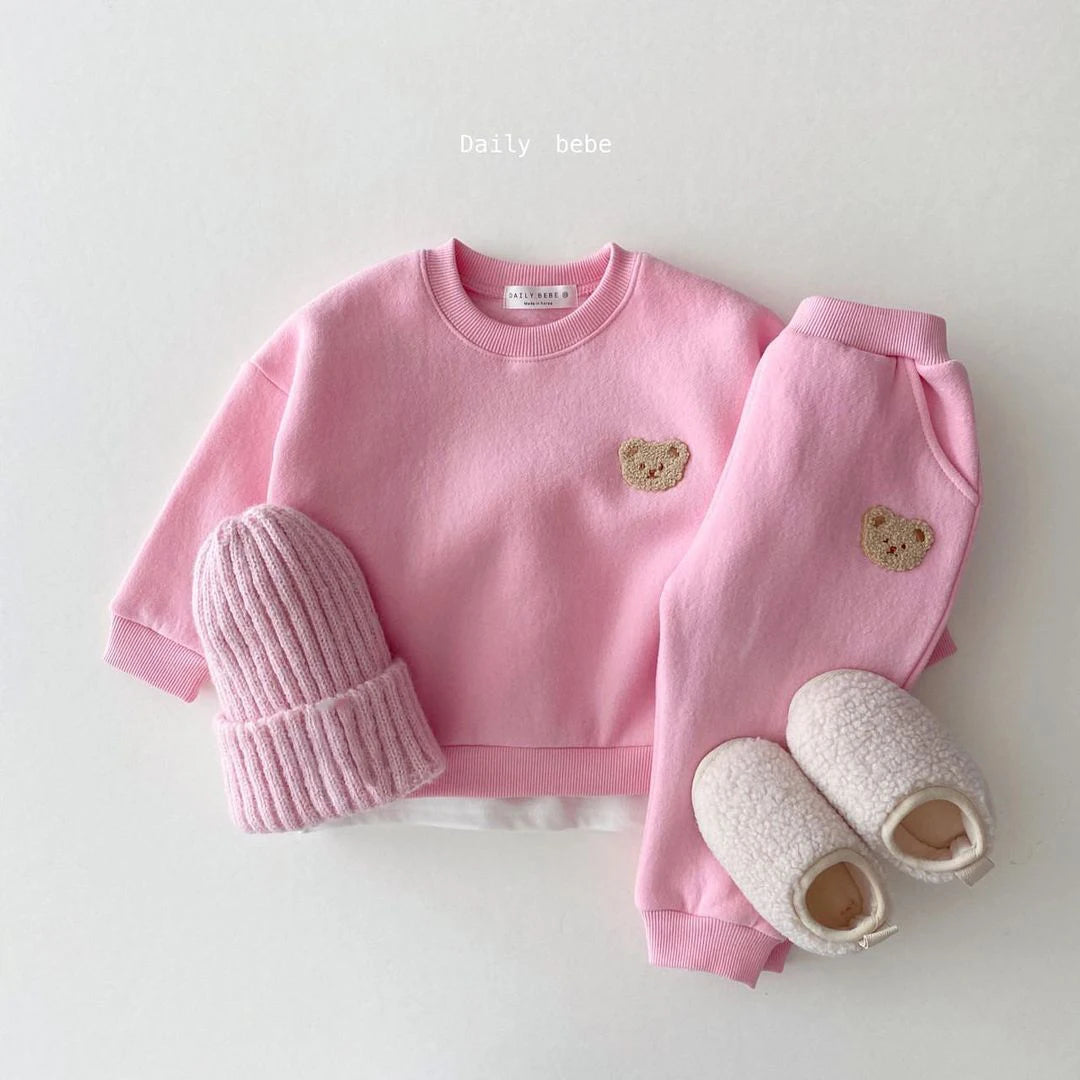 Baby Girl Winter Velvet 2PCS Set – Pullover & Pants