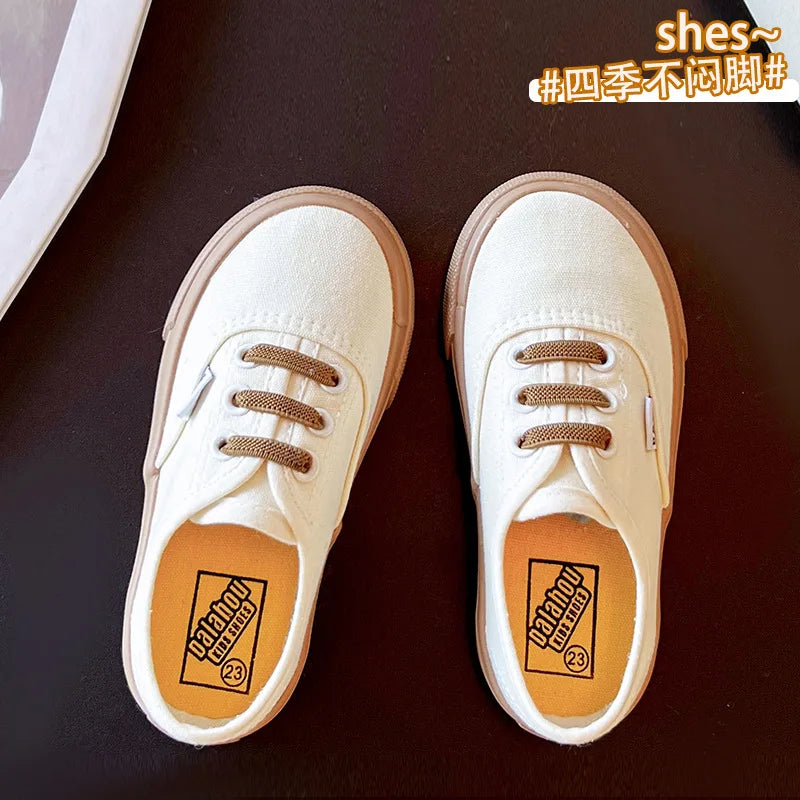 Kids Spring/Autumn Canvas Sneakers – Colorful Soft-Soled Shoes