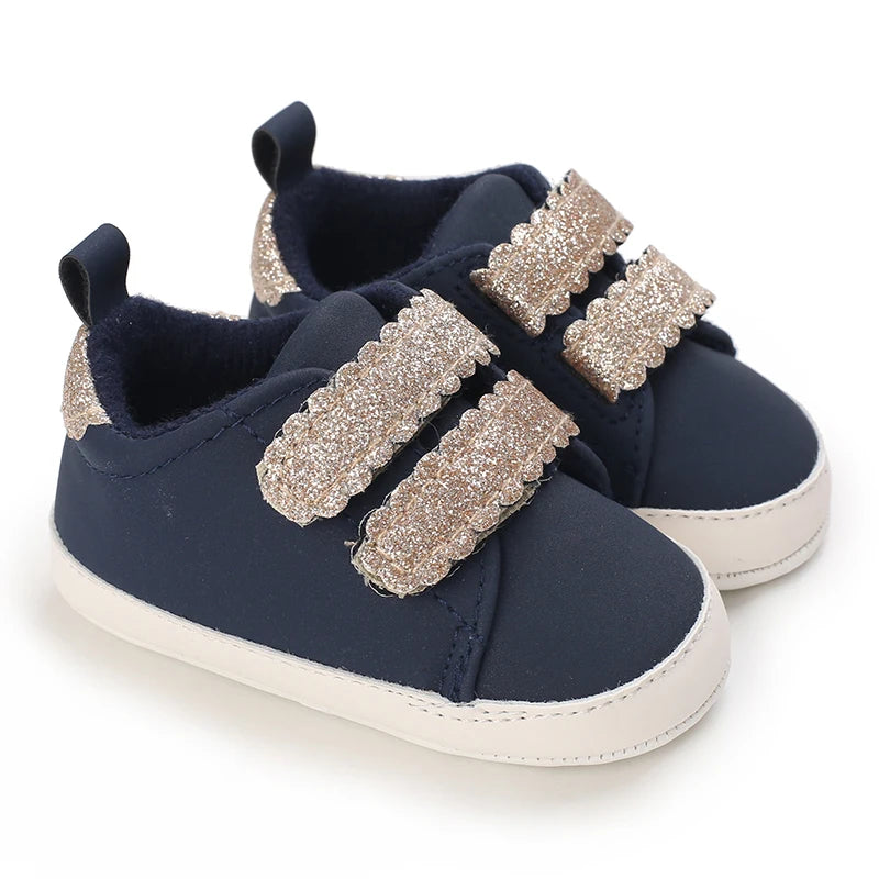 Infant Spring Sneakers – White Soft-Sole Non-Slip Prewalker Shoes