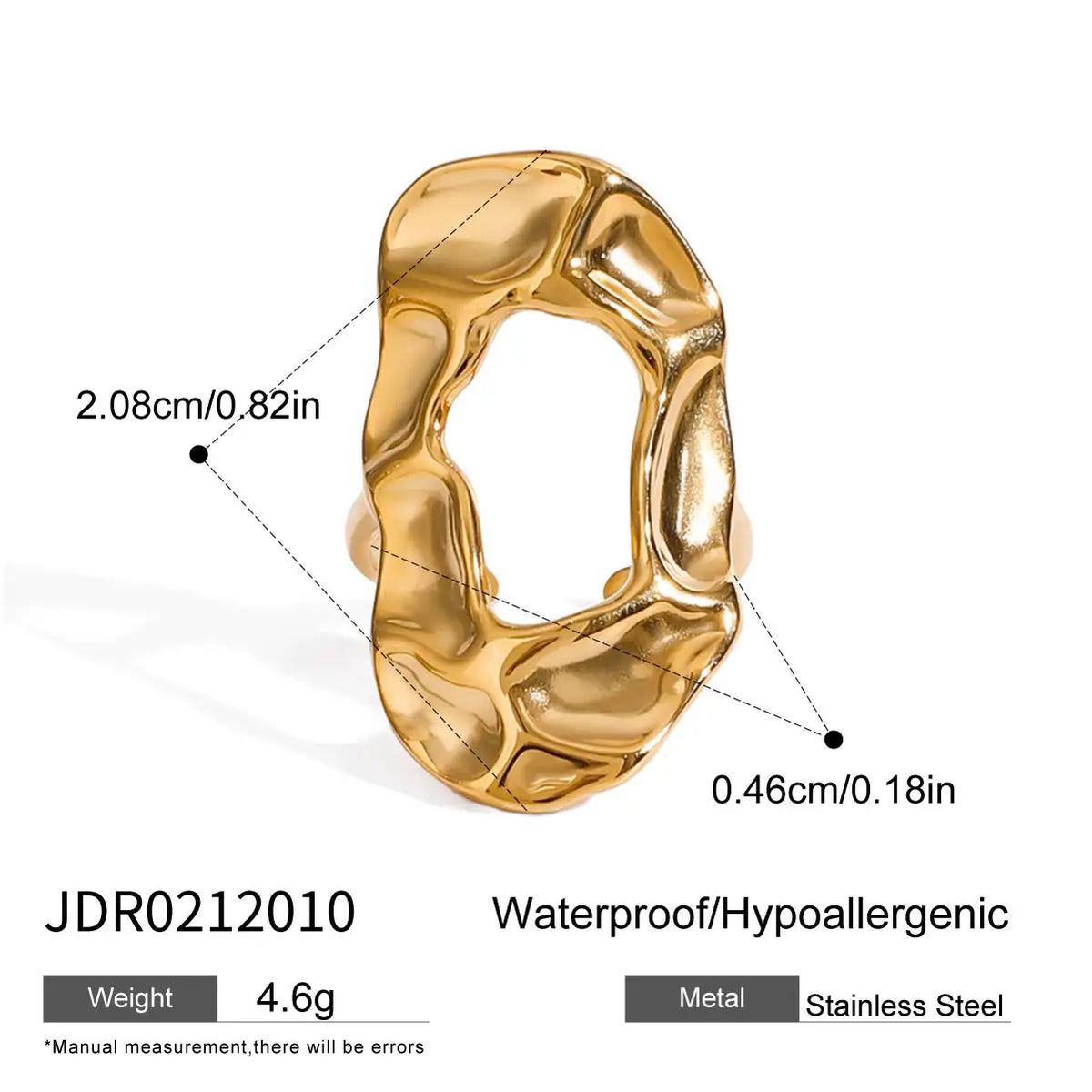 Gold Stainless Steel Hollow Ring