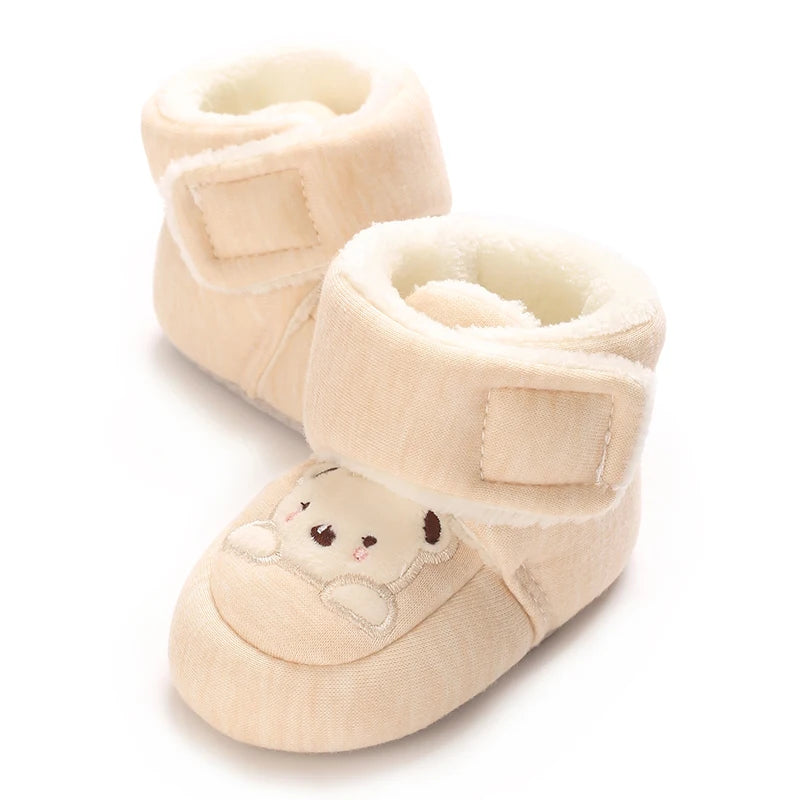 Baby Winter Cotton Shoes (0–1Y) – Thick Warm Teddy Bear Walking Shoes