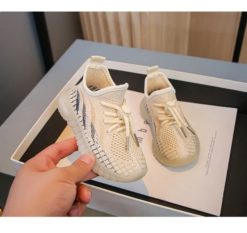 Kids Lightweight Woven Sneakers – Non-Slip Outdoor Mesh Shoes