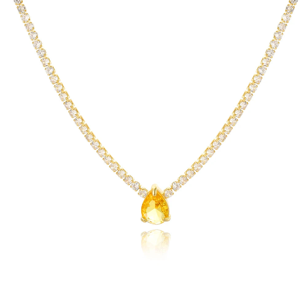 Crystal Stone Love Heart Necklace