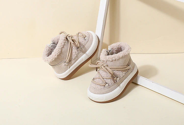 Baby Boots – Warm Plush Rubber Sole Sneakers for Toddlers