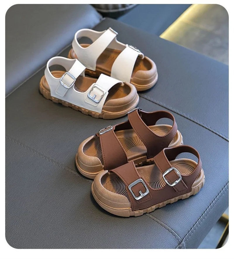 Kids’ Summer Sandals – Soft, Anti-Kick, Solid Color