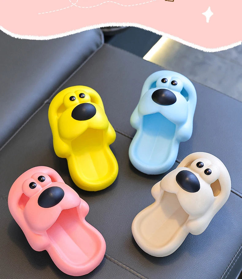 Kids Cartoon Puppy Slippers – Soft Non-Slip Indoor Flip-Flops