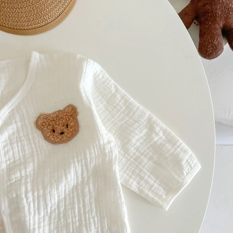 Summer Baby Girls Romper with Hat Cartoon Cherry Bear Jumpsuit