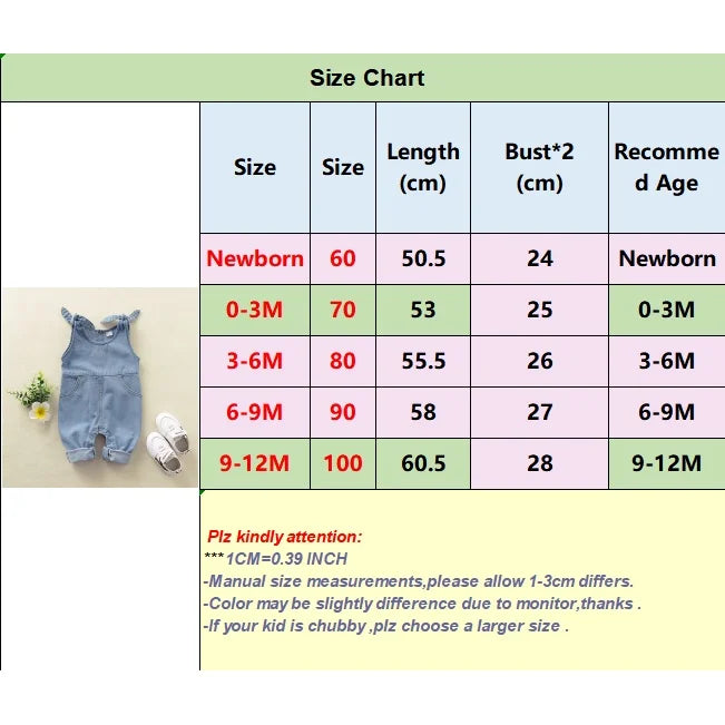 0-12 M Unisex Fashion Romper Jeans