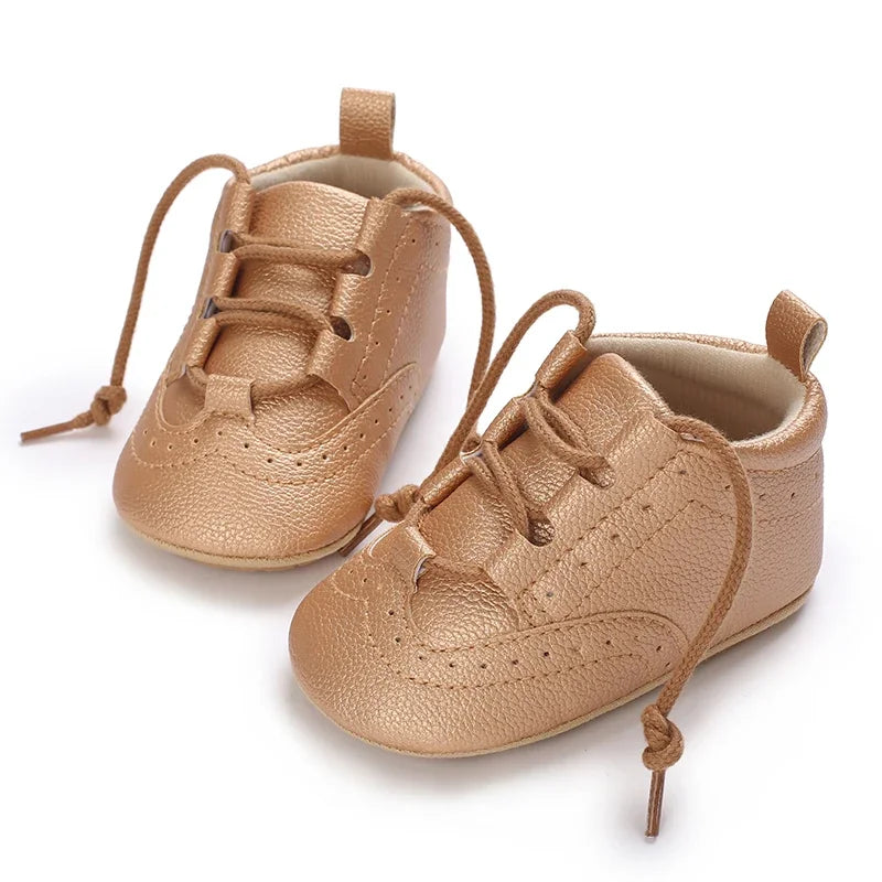 Baby Boys’ Moccasins – White Soft-Sole Non-Slip First-Step Shoes