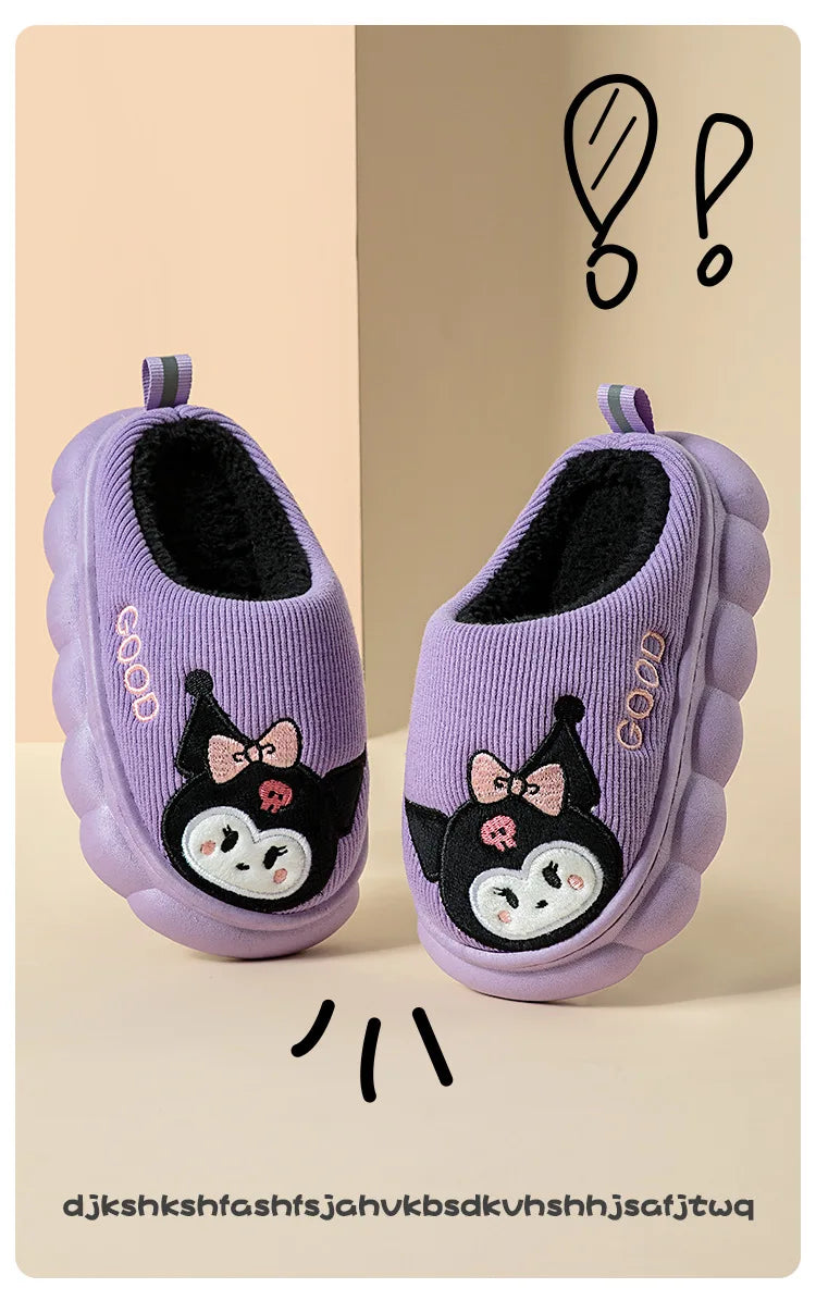 Kids’ Cotton Slippers – Warm, Anti-Slip Cartoon Plush Shoes