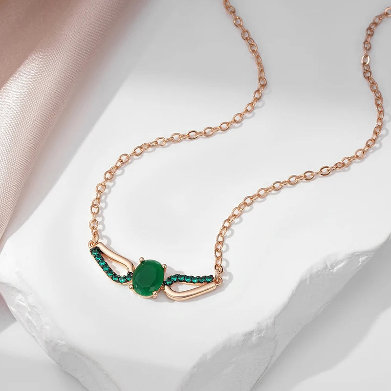 SYOUJYO Dark Green Natural Zircon Pendant