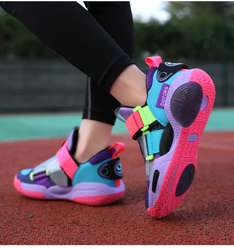 Kids 2024 Basketball Sneakers – Lightweight Non-Slip Sport Shoes