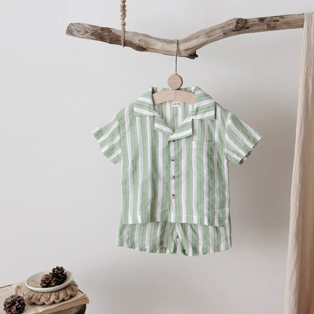 Striped Shirt & Shorts Girls  0-3Y - 2Pcs