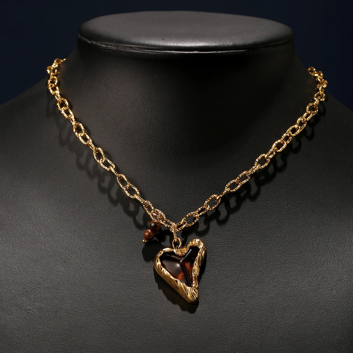 Jolivie Stainless Steel Retro Heart Pendants