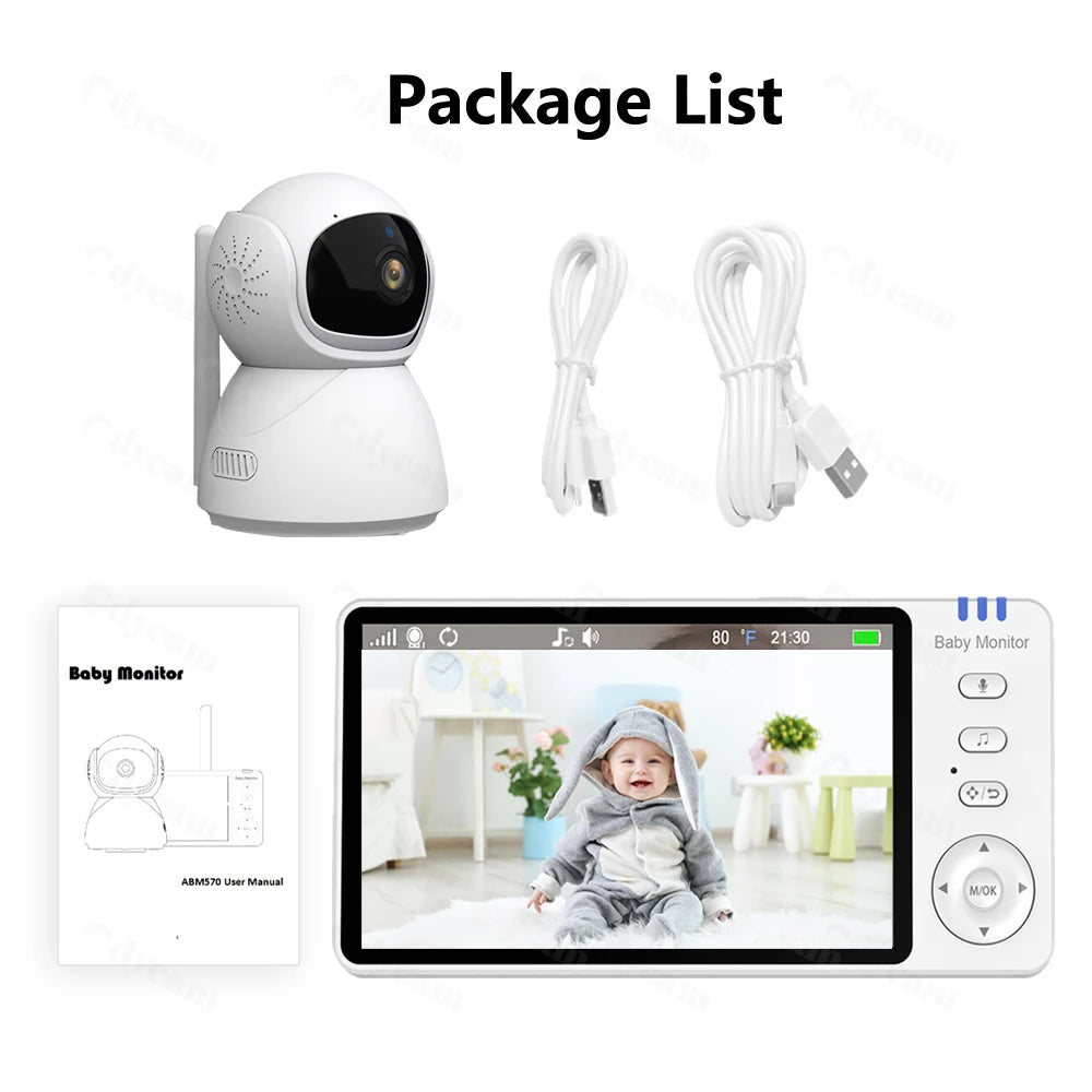 5" 720P HD Baby Monitor – Pan/Tilt, Night Vision & 2-Way Audio