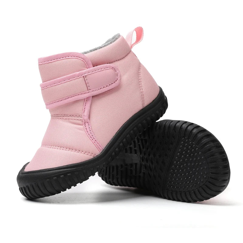Unisex Kids Winter Snow Boots – Plush Anti-Slip Walking Shoes (Size 19–28)