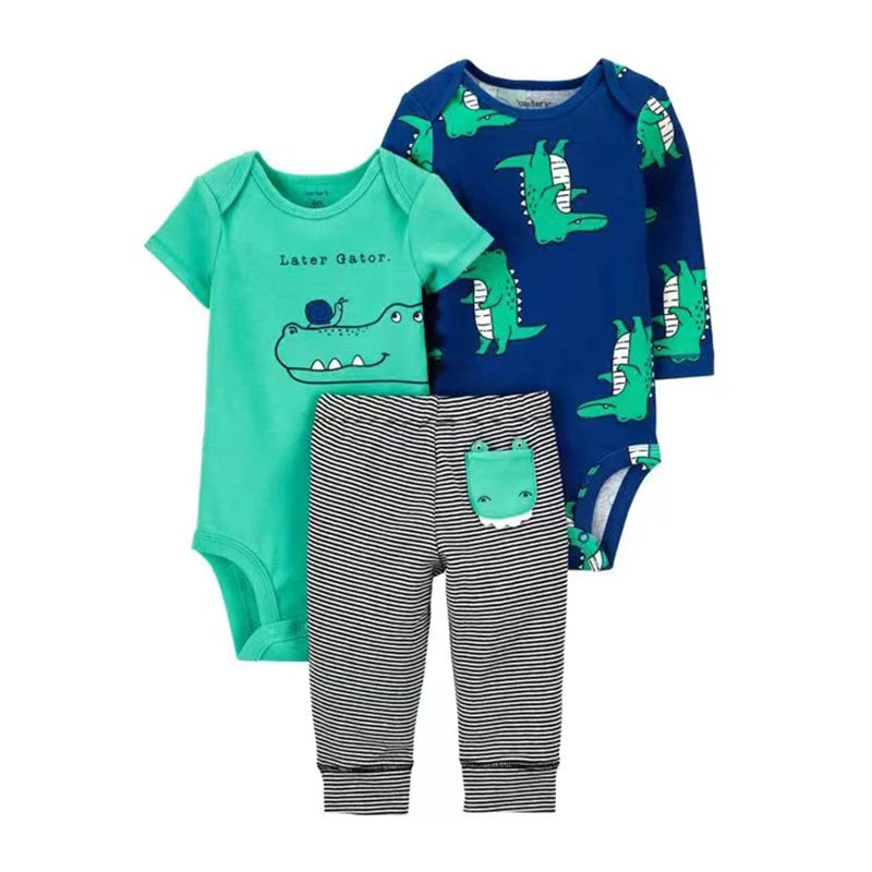 Baby Boy/Girl Animal 3-Piece Outfit – Autumn (0–12M)