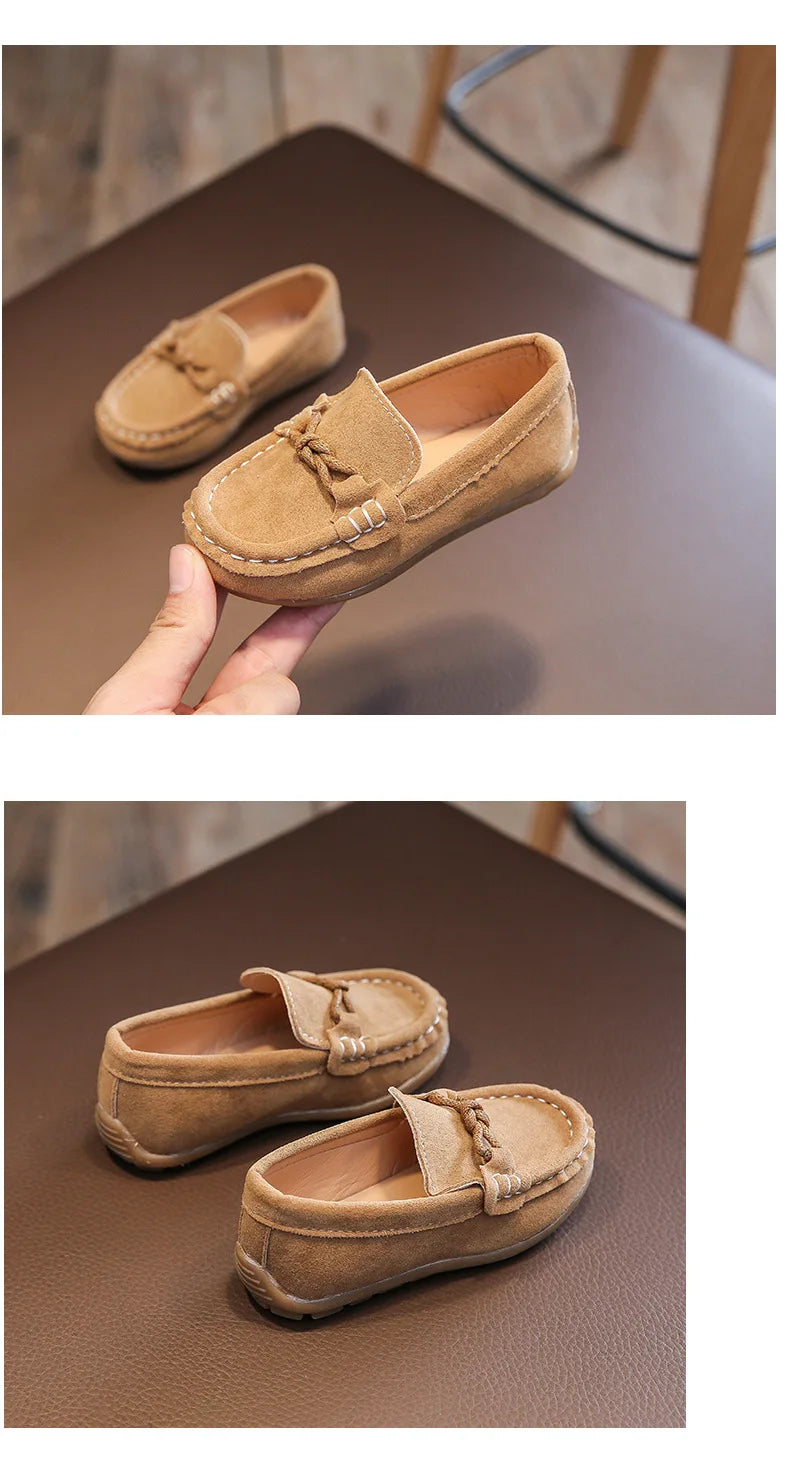 Kids 2025 Slip-On Loafers – Soft PU Leather Casual Shoes