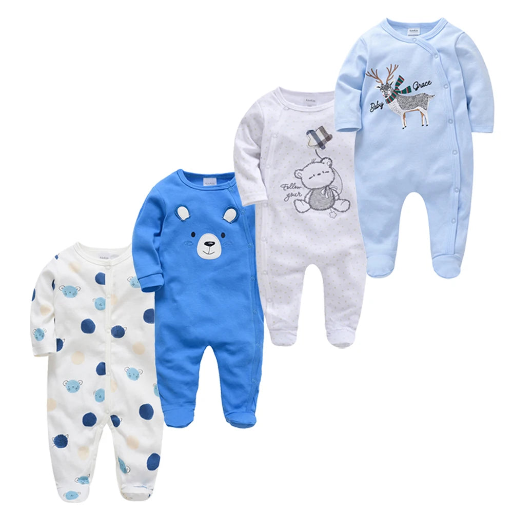 3/4 Pcs Girls  Jumpsuit 0-12 M