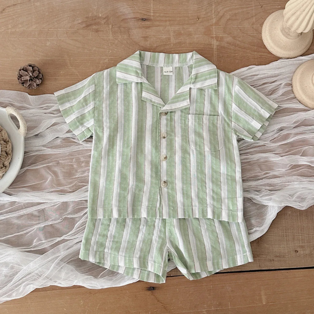 Striped Shirt & Shorts Girls  0-3Y - 2Pcs