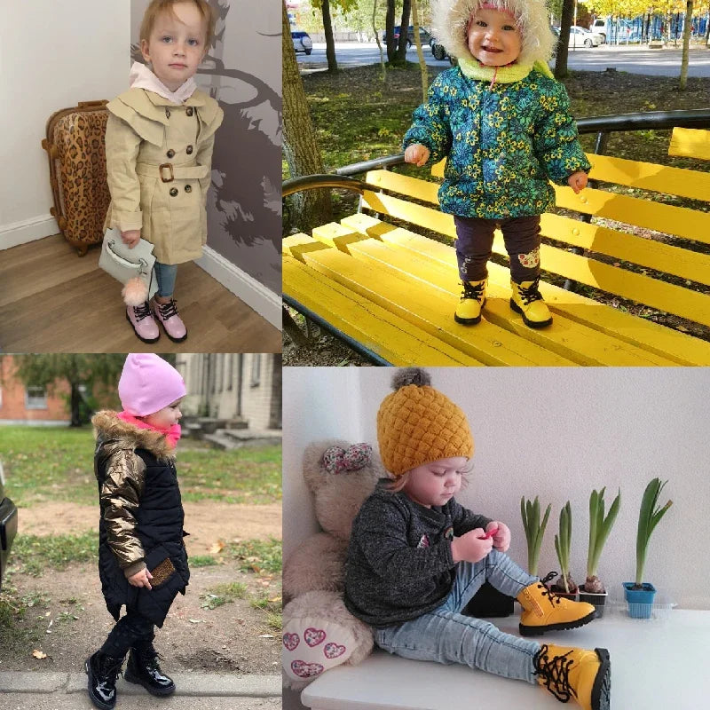 Girls’ PU Leather Winter Boots