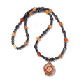Bohemian Green Agates Slice Pendent Necklace