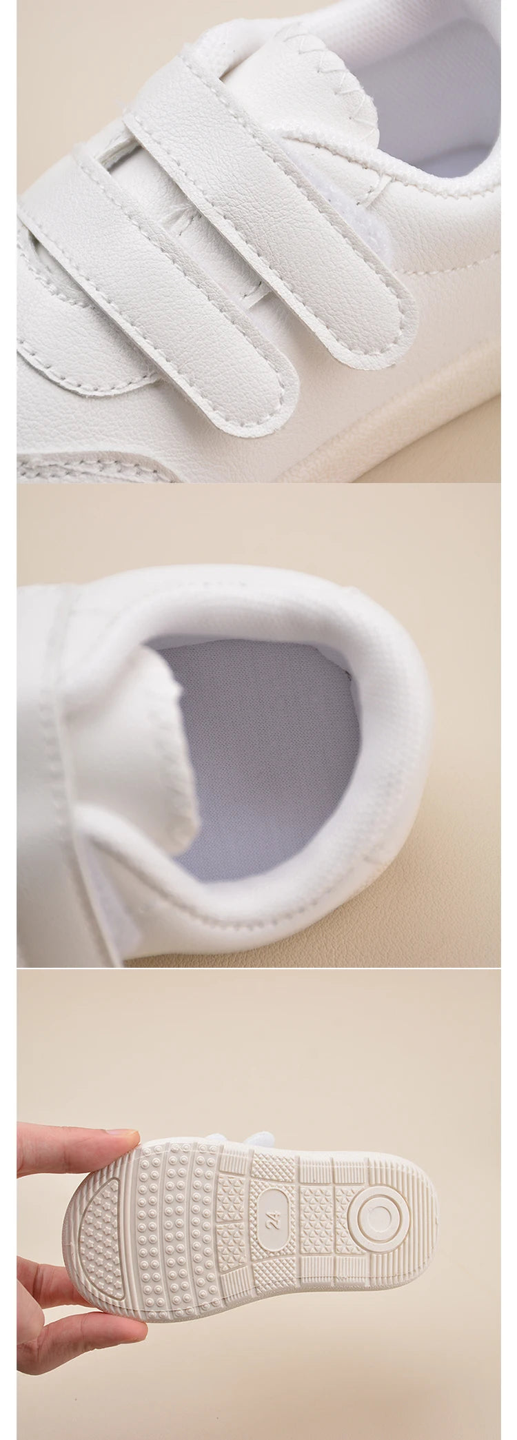 Unisex Toddlers’ White Sneakers – Lightweight Non-Slip First Walking Shoes