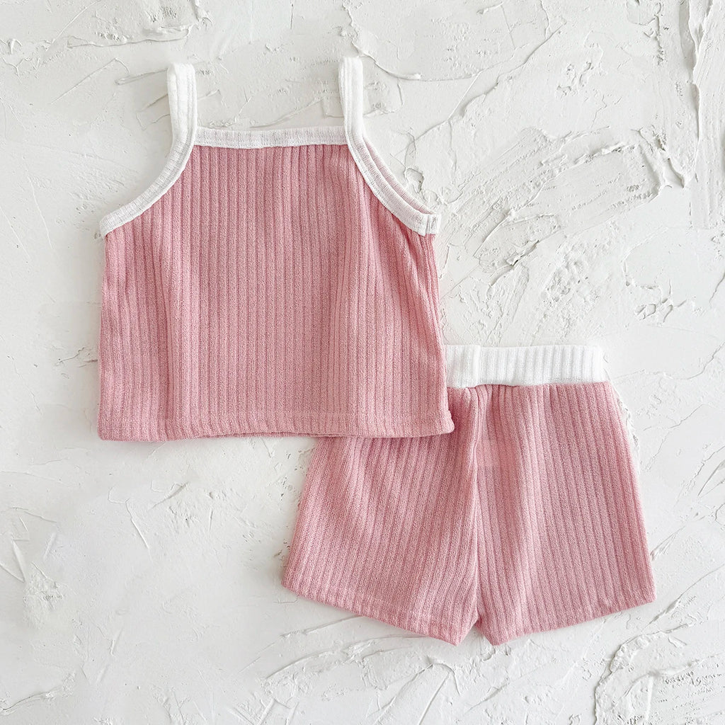 2PCS Baby Girl Summer Set – T-shirt & Shorts