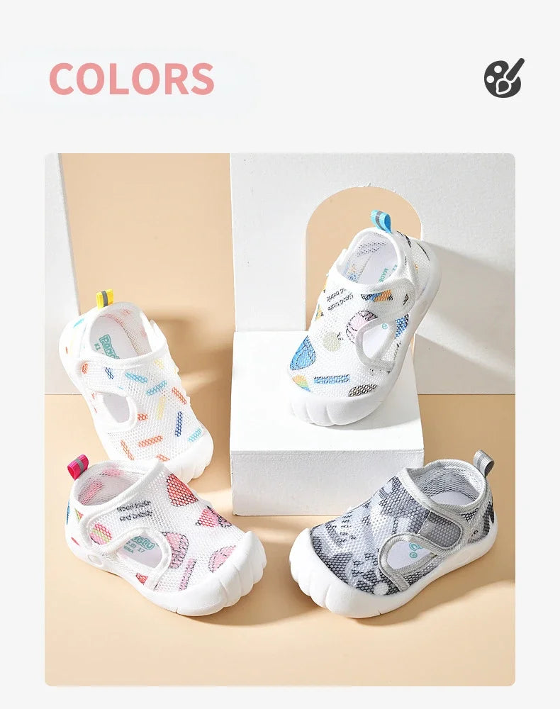 Kids Summer Air Mesh Sandals (1–4T) – Lightweight Non-Slip First Walkers
