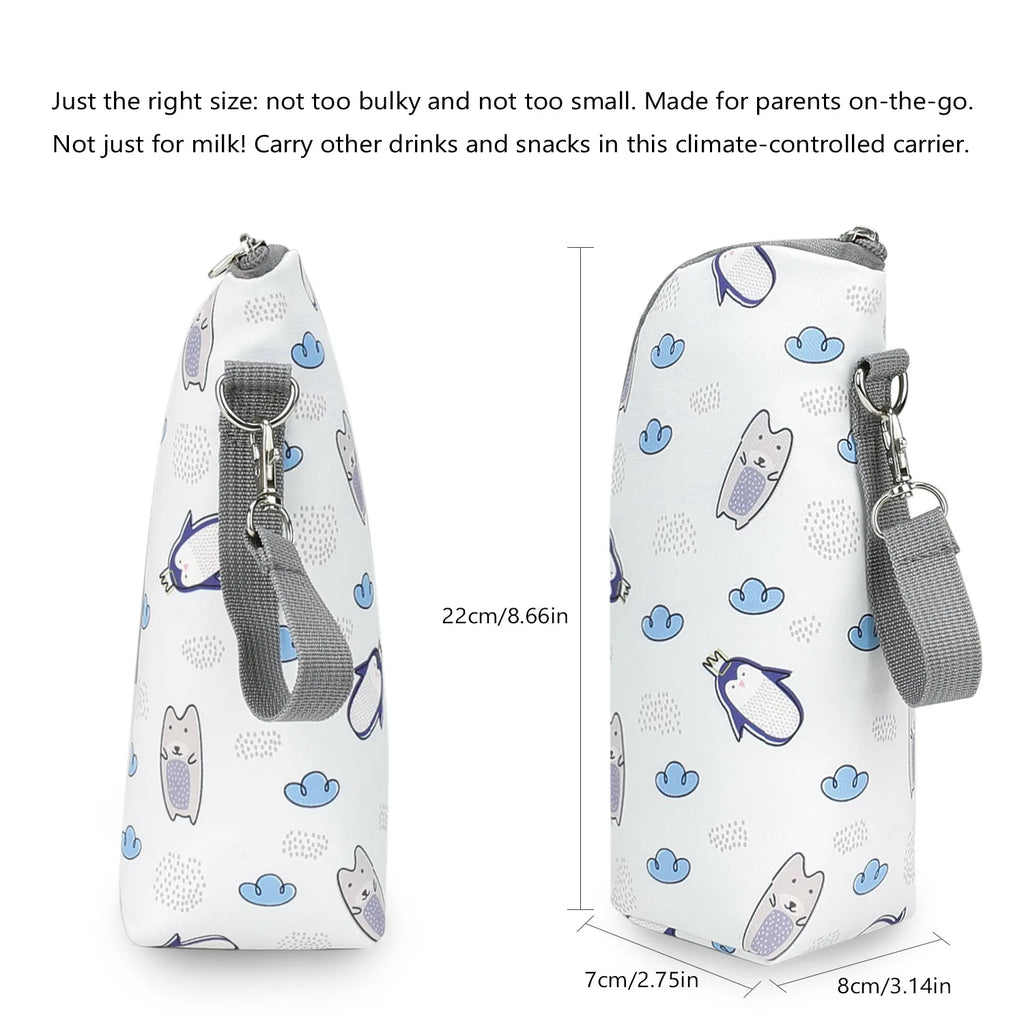Portable Baby Feeding Bottle Bag – Aluminum Insulation, Stroller Hanging
