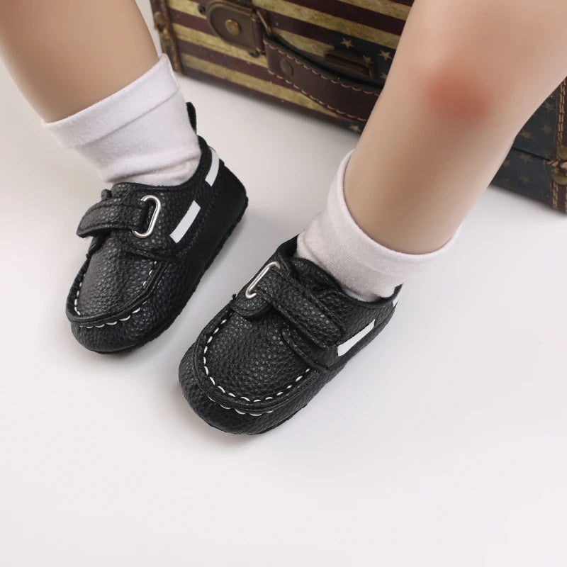 Baby Christening Shoes (0–18M) – PU Leather Moccasins for Boys & Girls