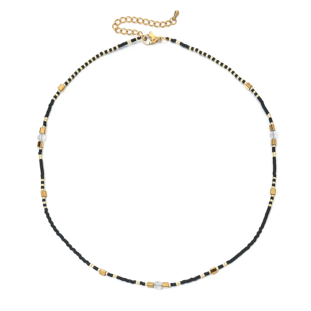 Colorful Natural Stone Beaded Necklace