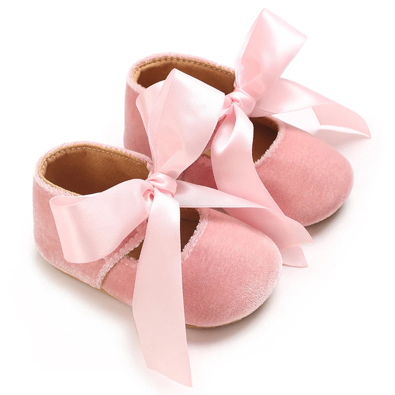 Baby Girls’ First-Step Shoes – Non-Slip Soft Sole Princess Sneakers