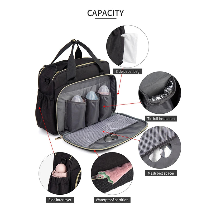 Large Baby Diaper Bag – Travel, Stroller & Maternity Organizer for Women
